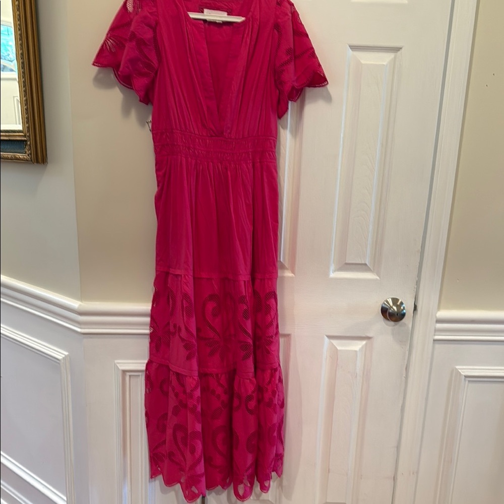 Anthropologie Vibrant Pink Maxi Dress